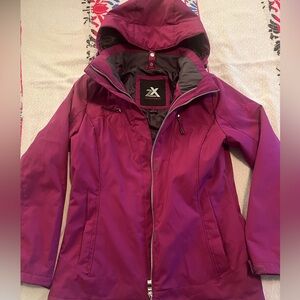 ZeroXposure Woman’s Jacket with Removable Double Lining & Hoodie, Fuchsia SMALL